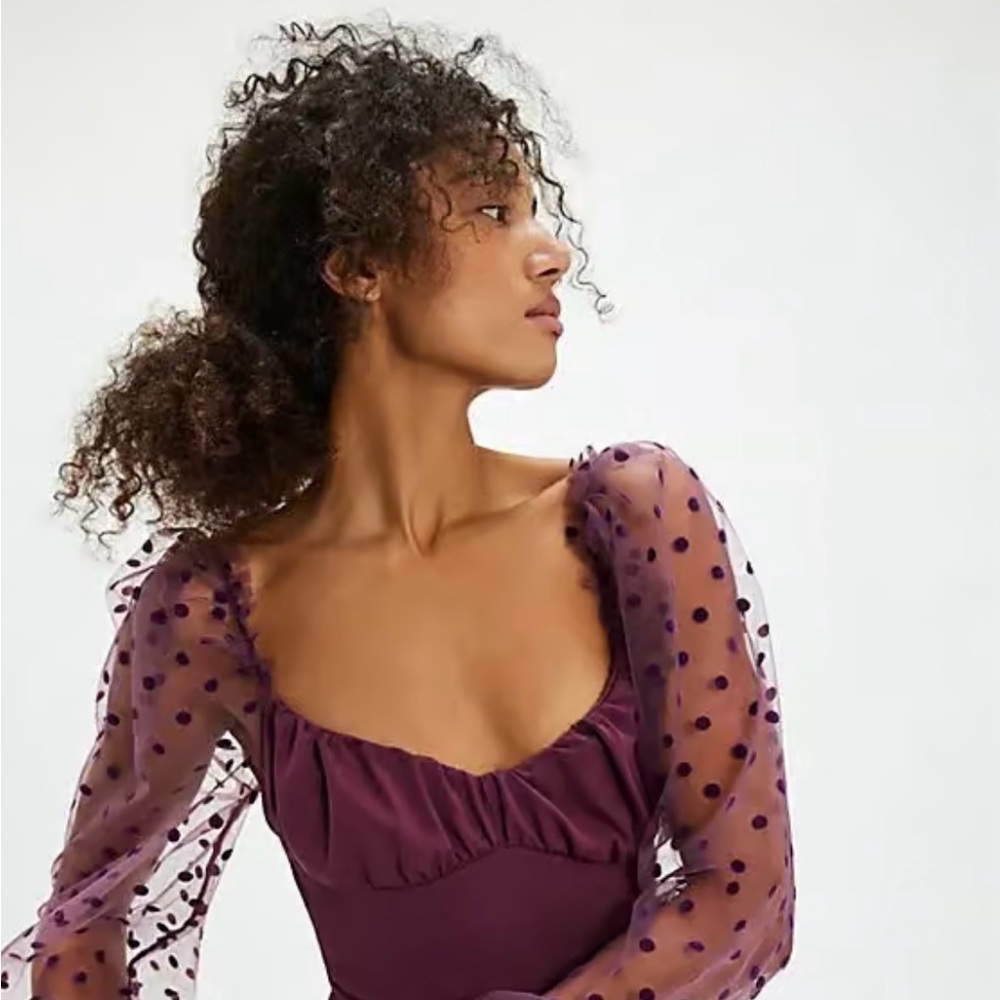 NWT Free People Molly at Midnight Bodysuit - Precious Wine